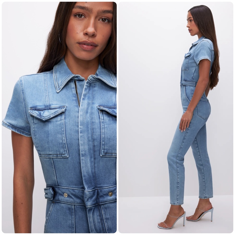 Good American XS – Fit For Success Denim Jumpsuit - Picture 2 of 9